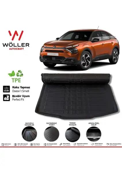 Wöller Citroen C4 (2021 Sonrası) Uyumlu 3D Ultraflex Esnek Bagaj Havuzu