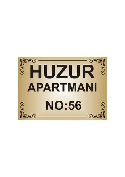 Yüksel Apartman İsim Tabelası: Şık ve Dayanıklı Altın Renkli Modern Tasarım