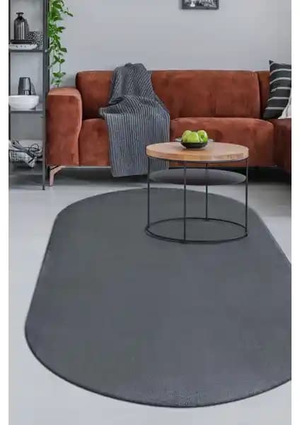 Dijidekor Koyu Gri Oval Post Dokuma Halı ve Trivago Peluş Halı Karşılaştırması