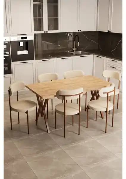 EVDEMO Trend 6 Kişilik Mutfak Masa Takımı ve Lumodi Elma Modeli Masa Sandalye Seti Karşılaştırması