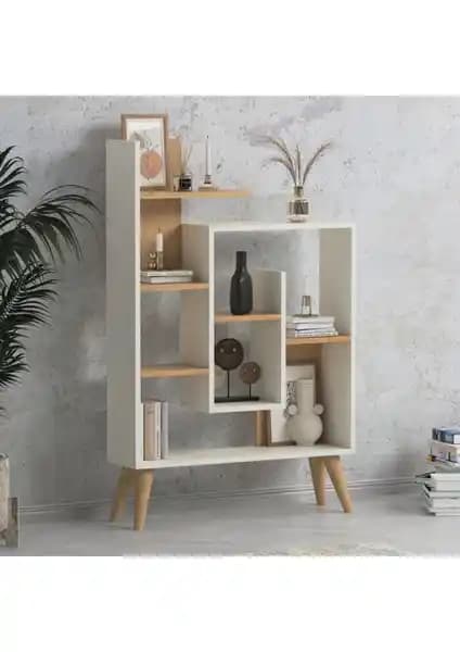 Lagomood Sally Beyaz Meşe Suntalam ve Wood House İnci Kitaplık Karşılaştırması