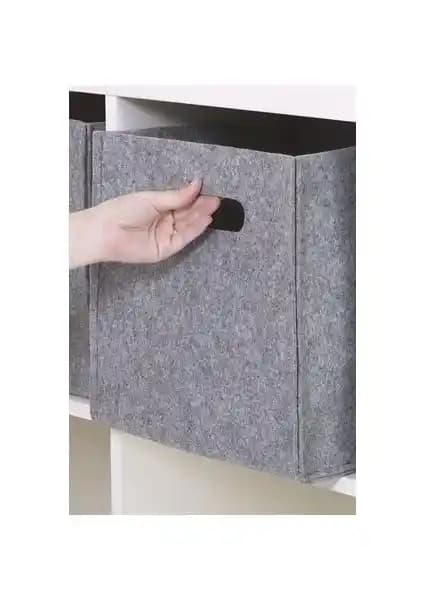 Serstil Keçe Kare Oyuncak Kutusu ve Antrasit Çizgili Hurç Karşılaştırması