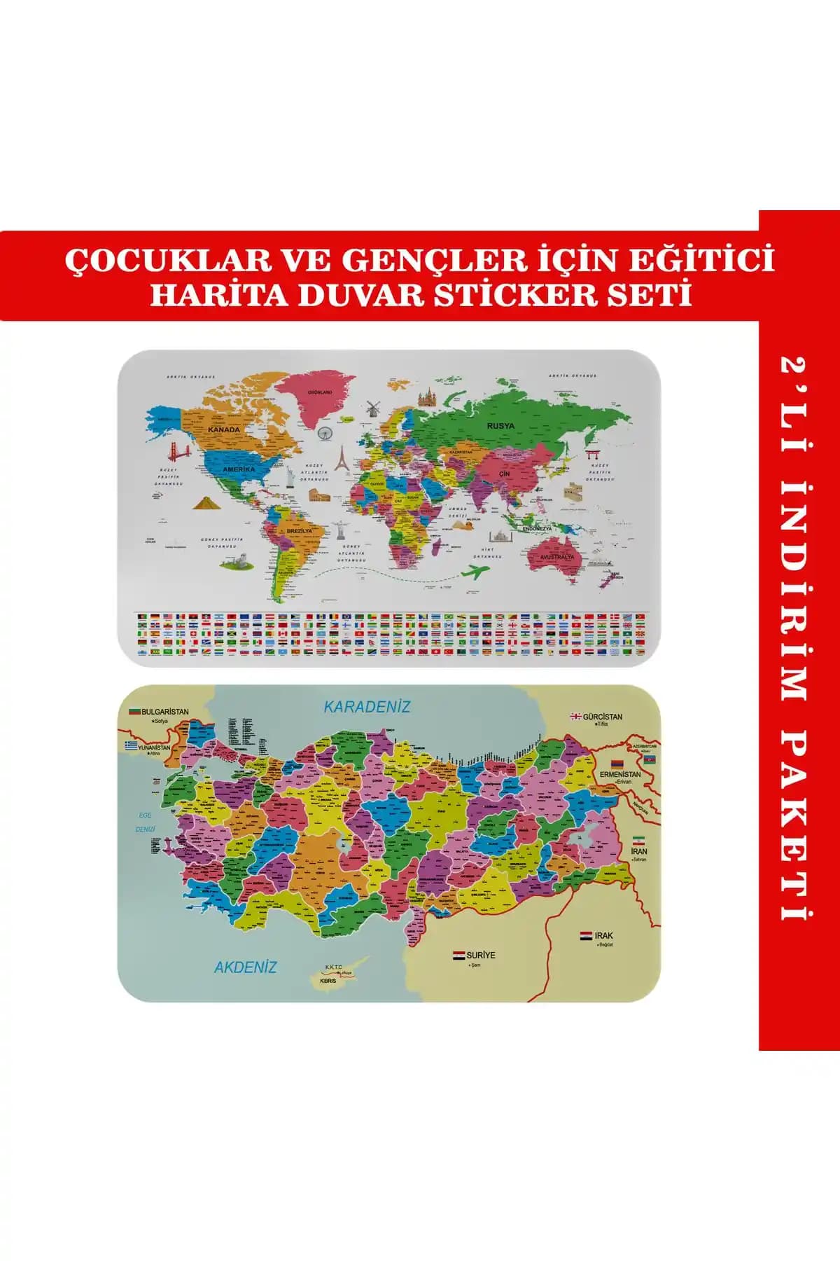 Harita Sepeti Eğitici Duvar Stickerları Karşılaştırması Çocuk Odası Dekoru İçin En İyi Seçenekler