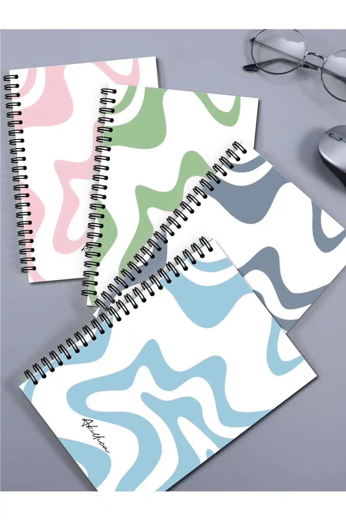 AKILLICA 4'lü Çizgili Defter Seti: Şık ve Dayanıklı Kişisel Notlar İçin Uygun