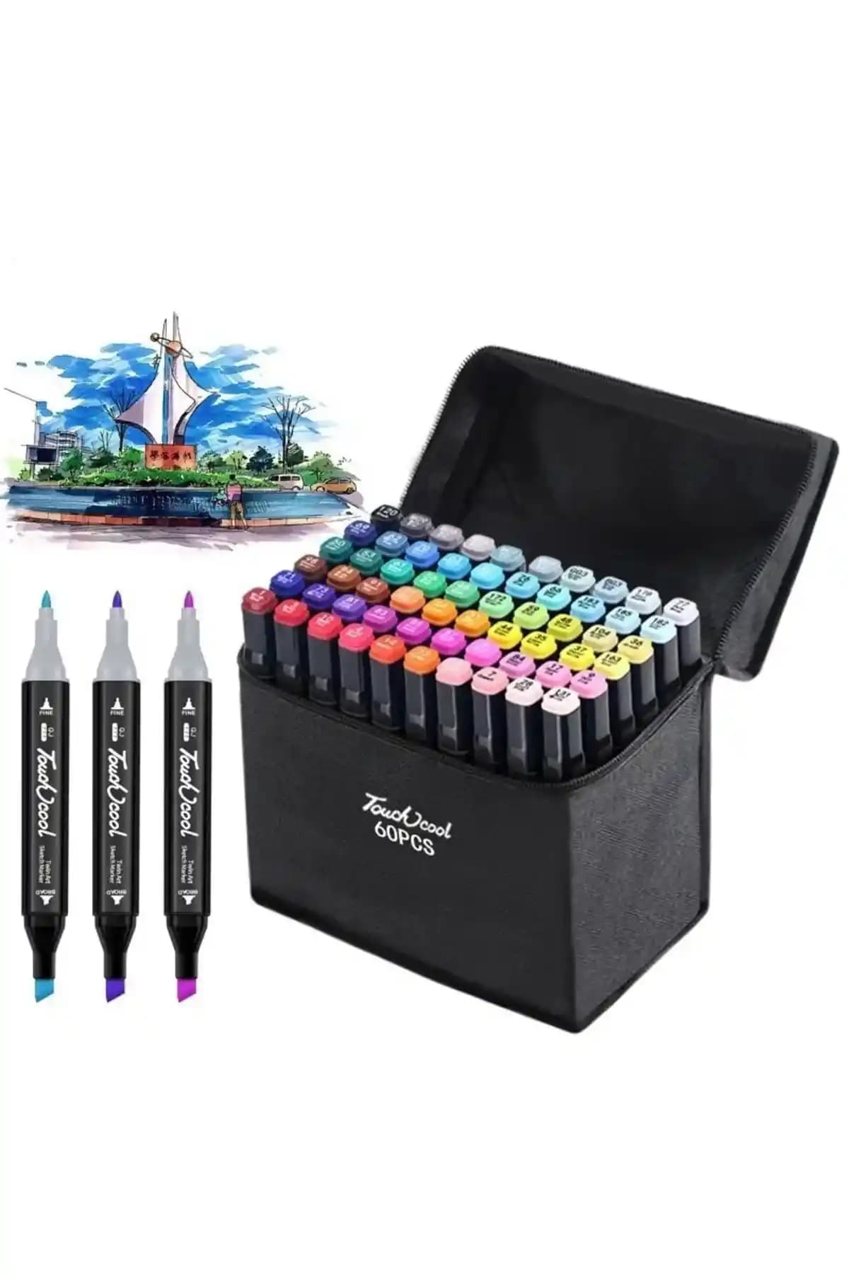 BEYZANA 60'lı Çift Taraflı Art Marker Kalem Seti ile Yaratıcı Çalışmalarınıza Renk Katın