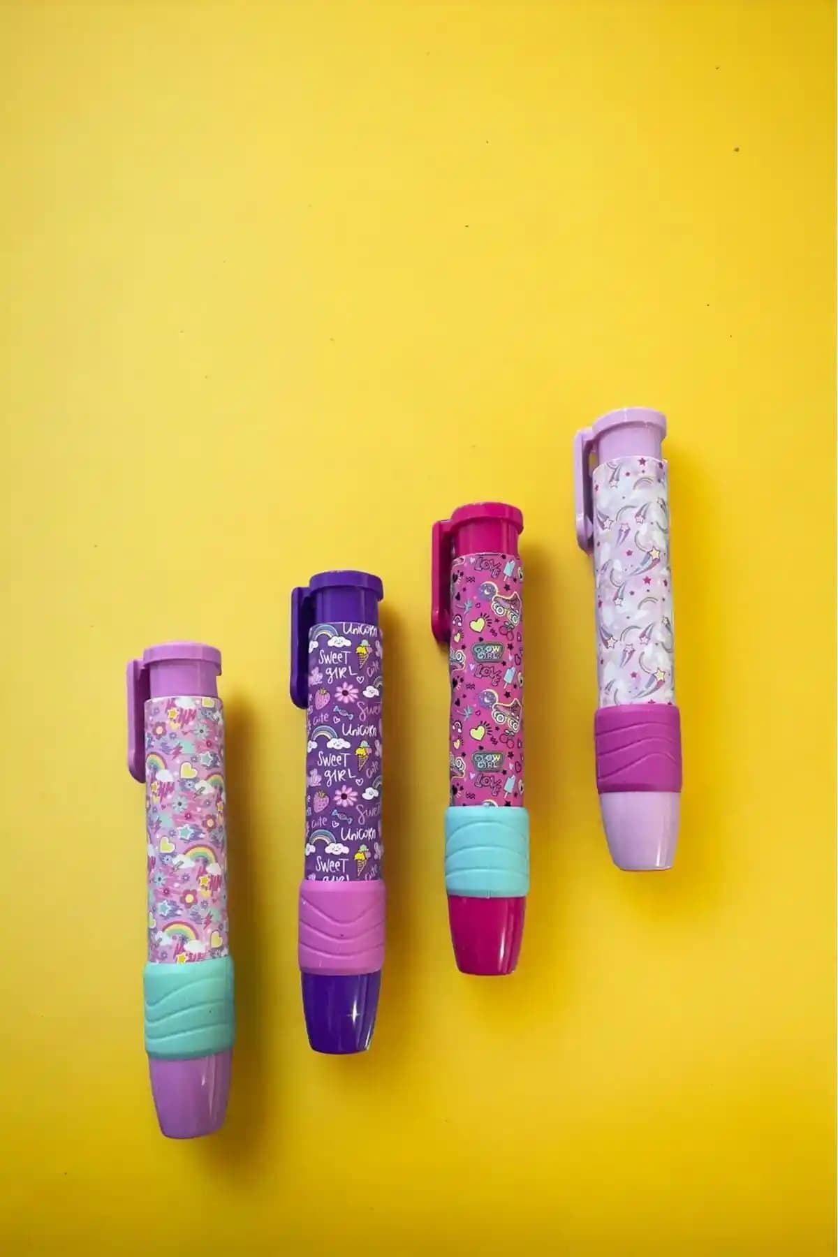 Güzelyüz AVM Kız Model Otomatik Silgi Seti: Renkli ve Kullanışlı Okul Malzemeleri