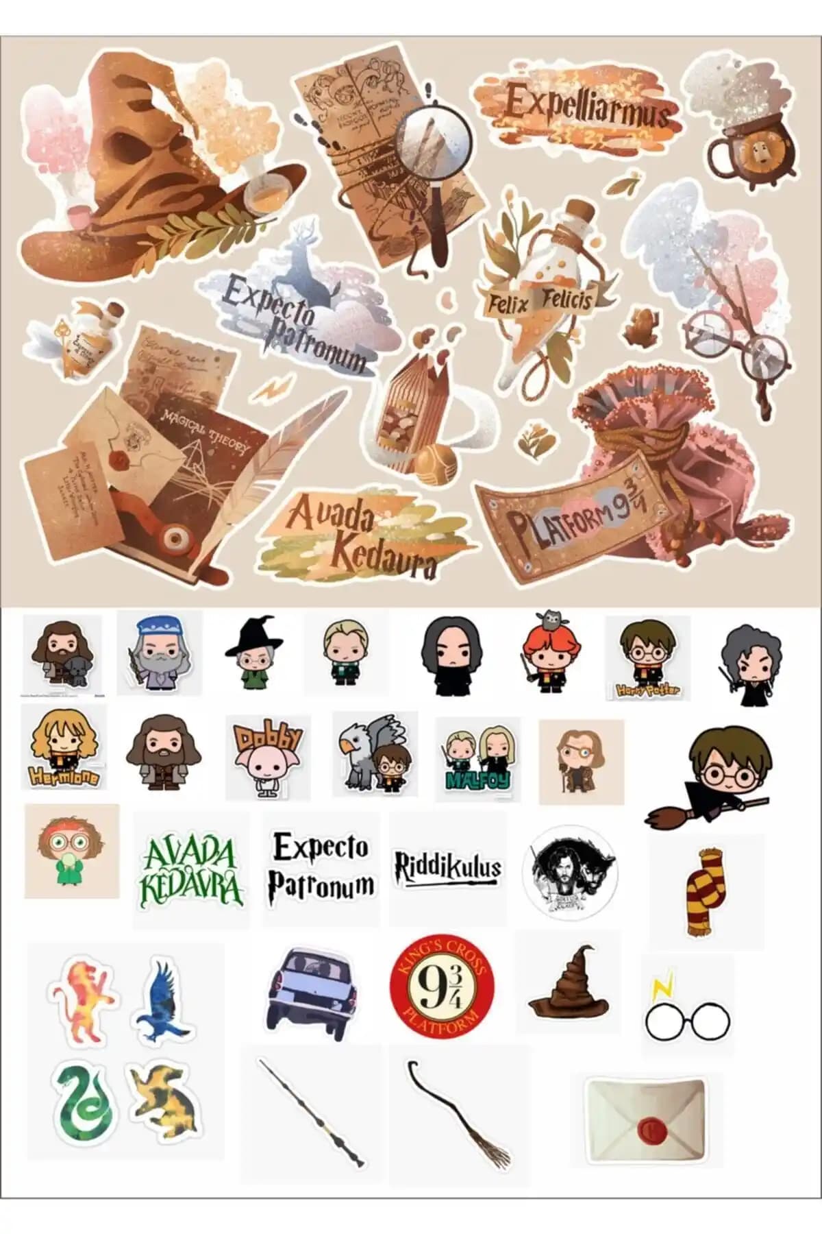 Harry Potter Temalı Sticker Seti: Dayanıklı ve Çok Yönlü Kullanım İçin Uygun