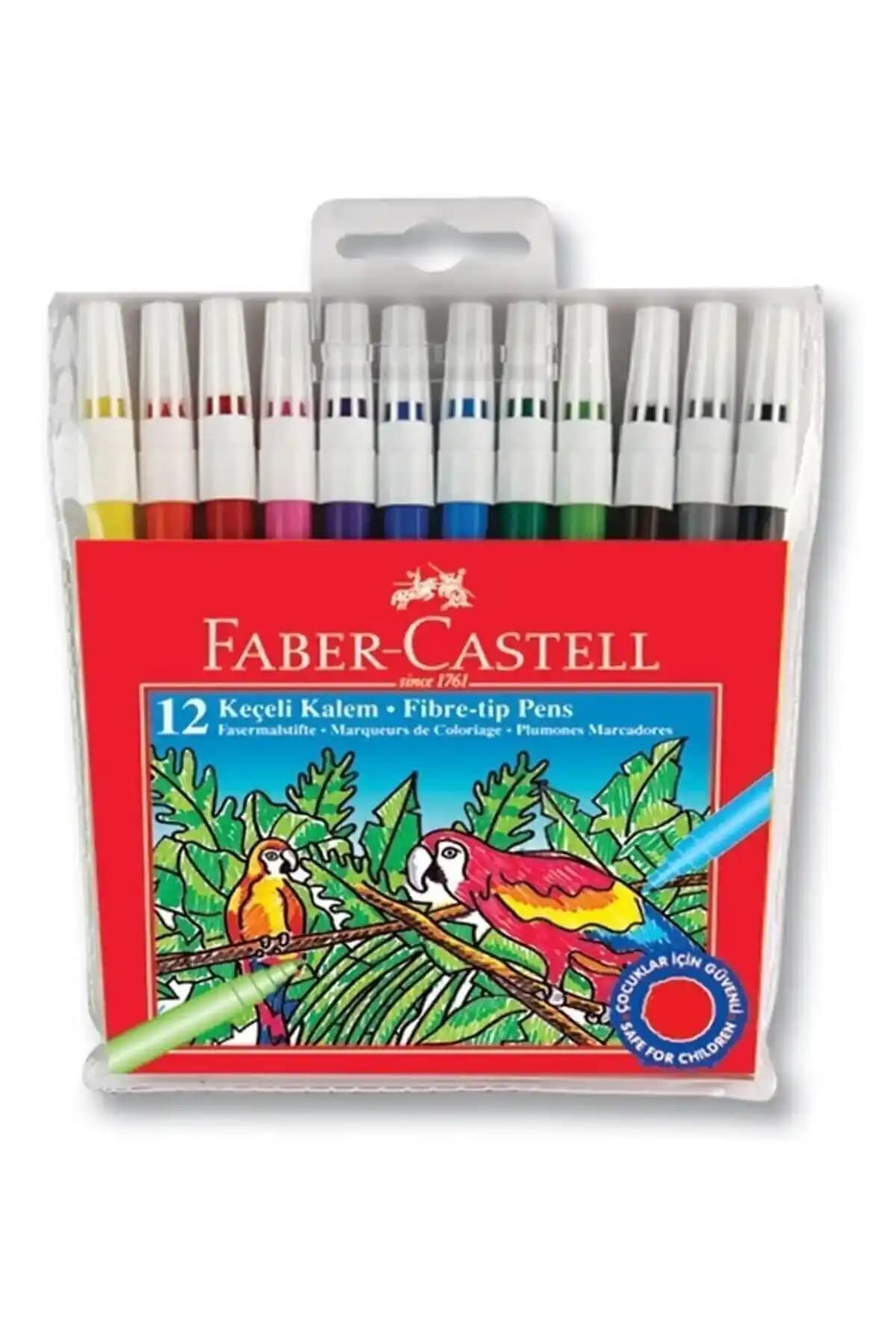 HAYKON F. Castell 12 Renk Keçeli Kalem: Canlı Renkler ve Kullanım Kolaylığıyla Sanat ve Eğitim İçin İdeal