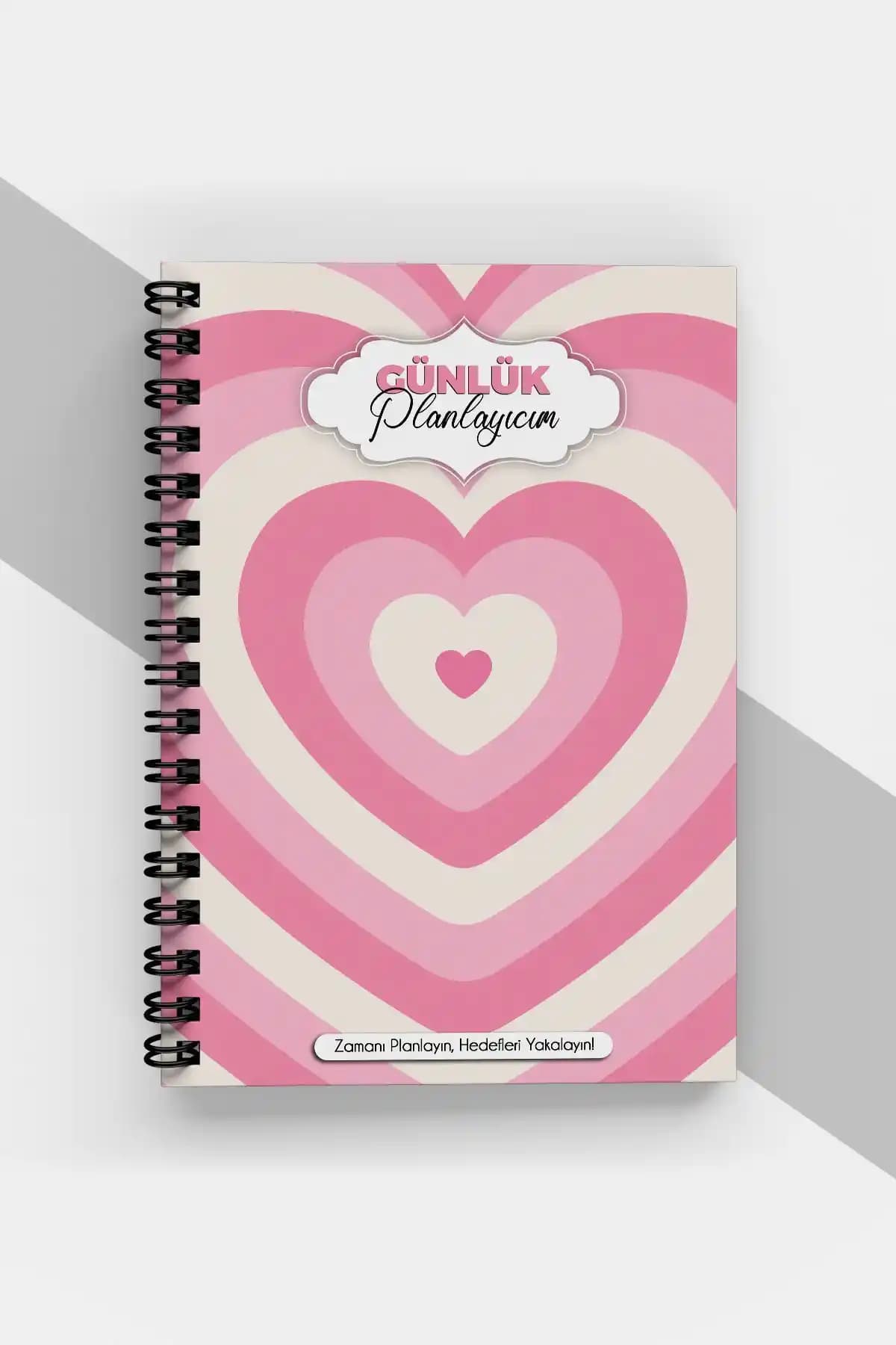Markcat Pembe Kalp Desen Günlük Planlayıcı: Şık ve İşlevsel Günlük Defter