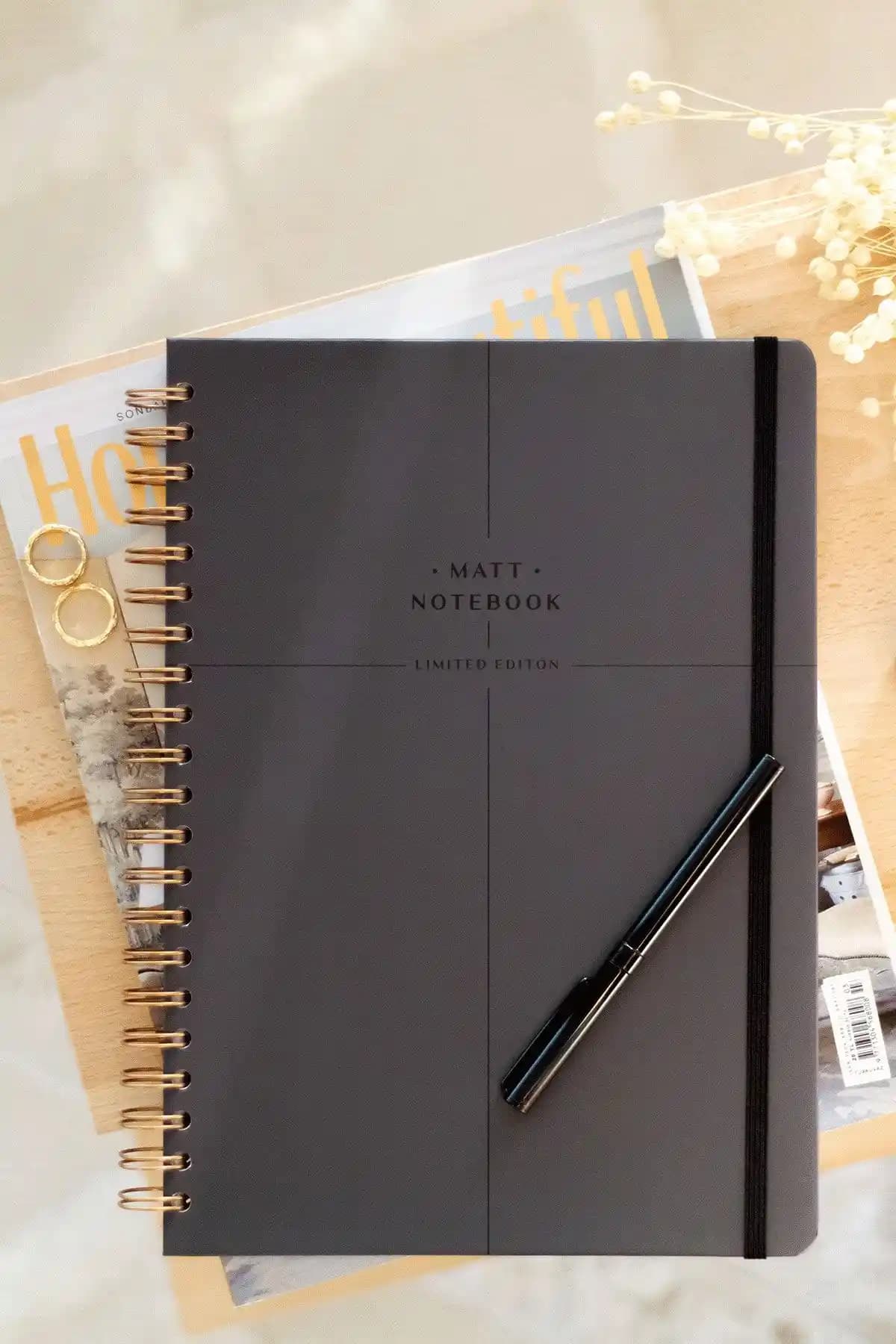 Matt Notebook 20x28 Cm Profesyonel ve Akademik Kullanım İçin Uygun Not Defteri