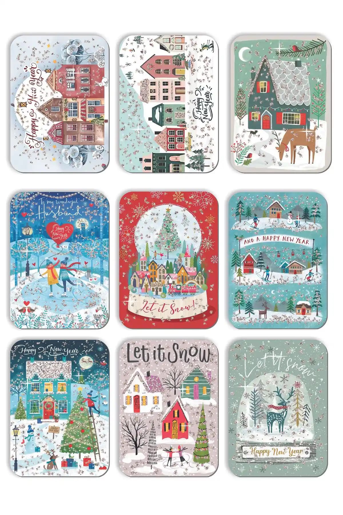 Mia Pera Yılbaşı Kartpostal Setleri Karşılaştırması Kabartmalı ve Simli Seçenekler