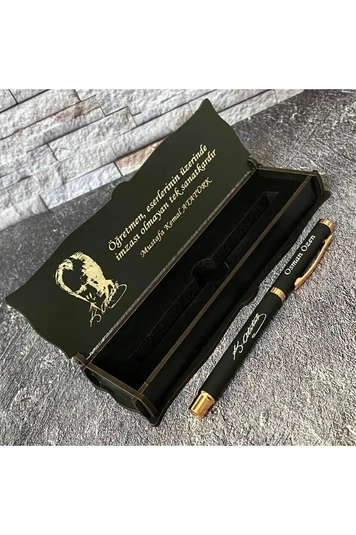 Öğretmenler Günü İçin Kişiselleştirilebilir Kalem ve Ahşap Kutu Hediye Seti