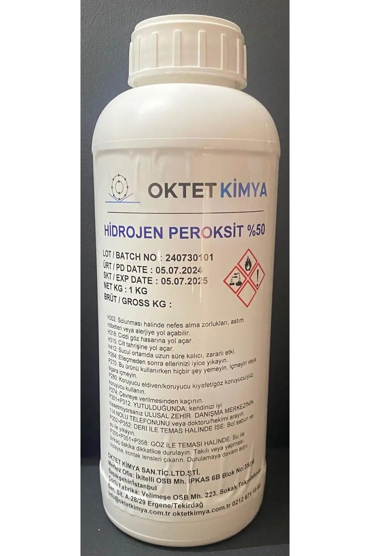 Oktet Hidrojen H2O2 %50 Oksijenli Su: Güçlü ve Çok Yönlü Temizlik Çözümü