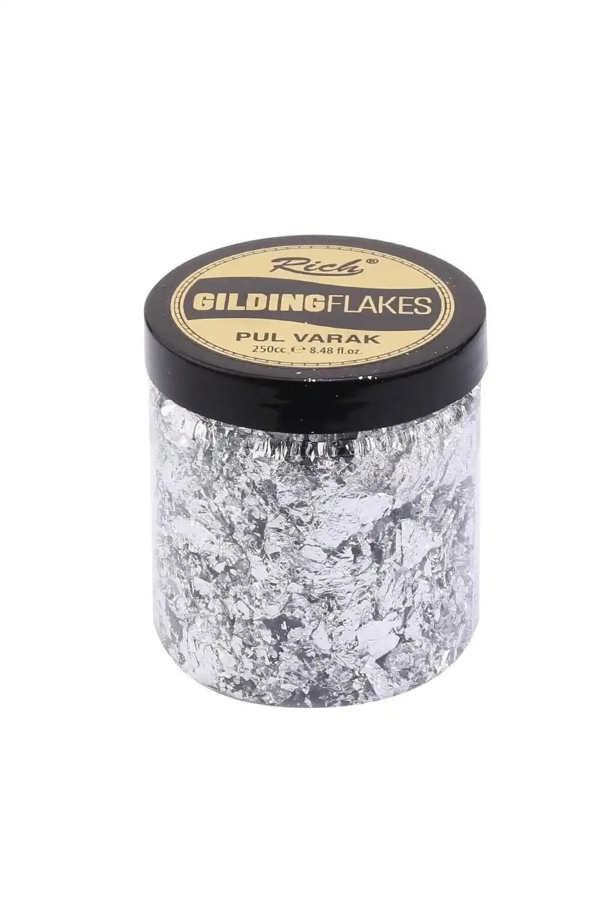 Rich Gilding Flakes Pul Varak Gümüş Renkli Parlak Dekoratif Uygulama Malzemesi