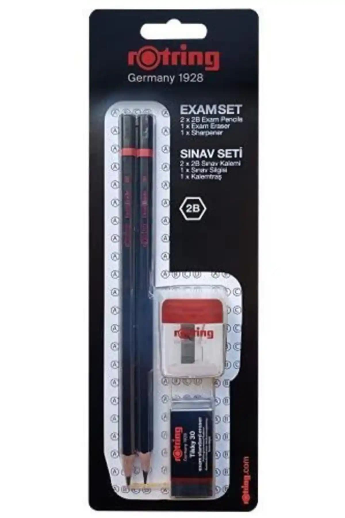 Rotring Sınav Seti: Profesyonel ve Öğrenci Dostu 2B Kalem, Silgi ve Kalemtıraş