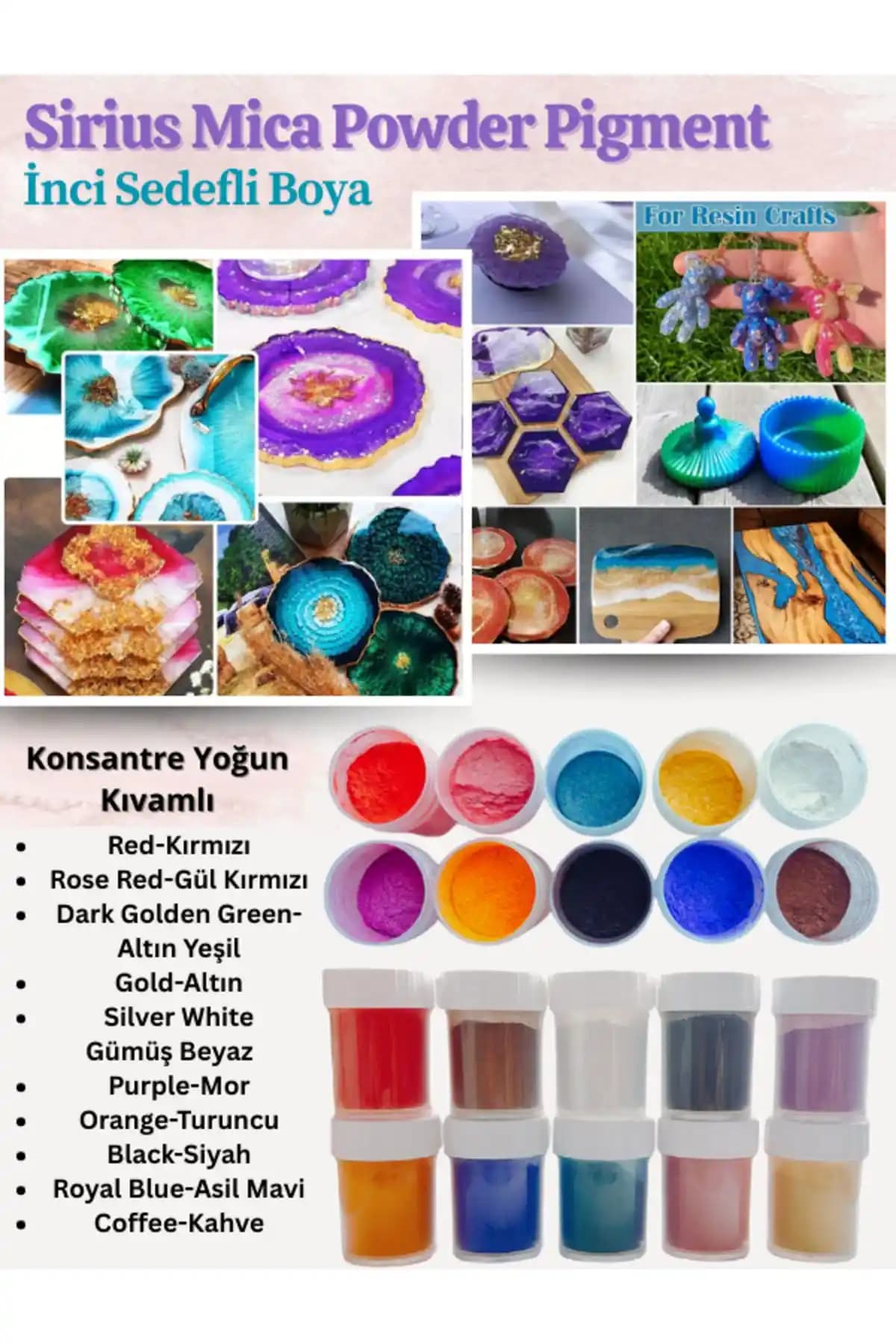 Sirius Hobi Epoksi Reçine Mum Boya Mica Tozları 10 Renkli Set Detaylı İnceleme