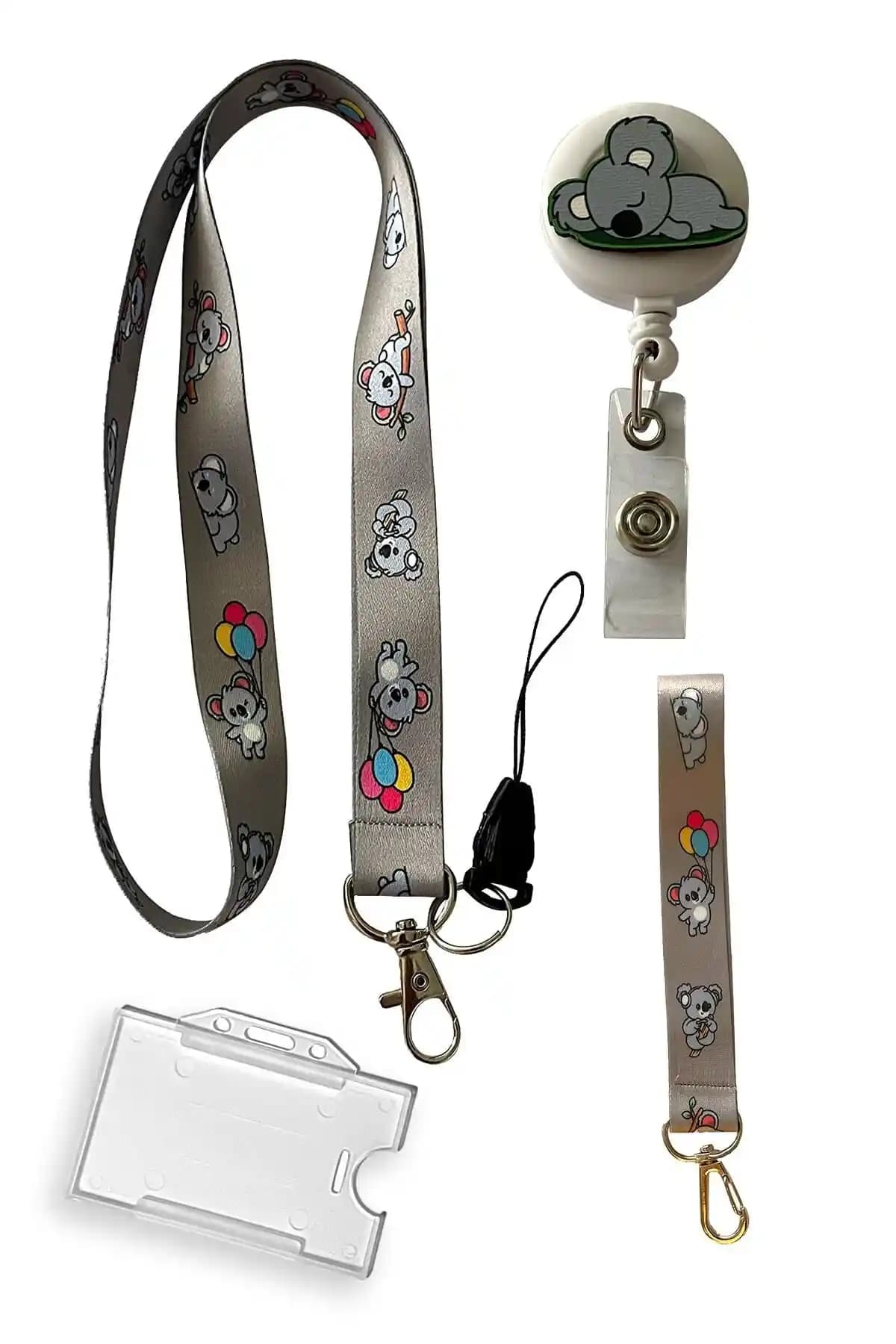 StormiStoretr Gri Koala 4'lü Aksesuar Seti Modern ve Çok Yönlü Tasarım