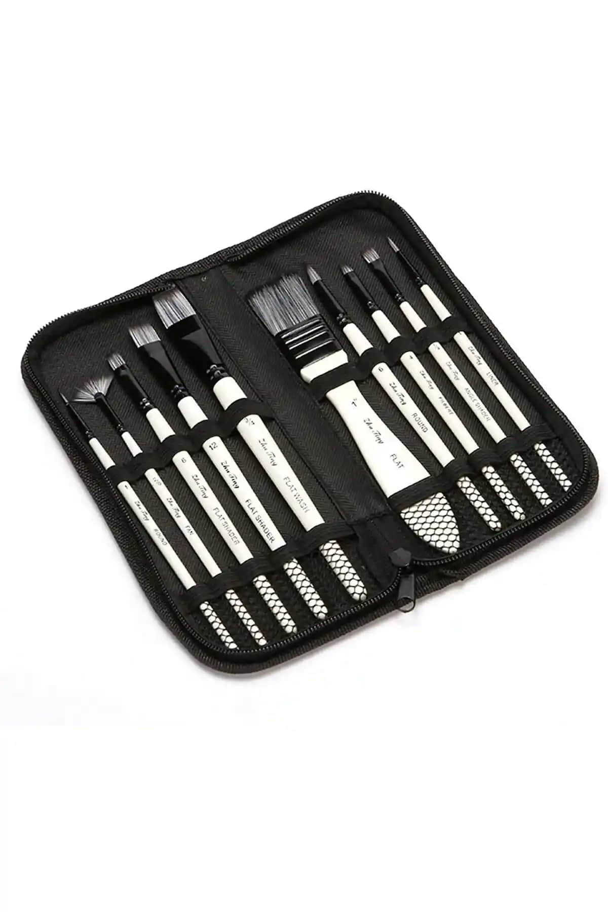 Valkyrie Profesyonel Boya Fırça Seti 10 Parça: Çok Amaçlı ve Dayanıklı Sanat Malzemeleri