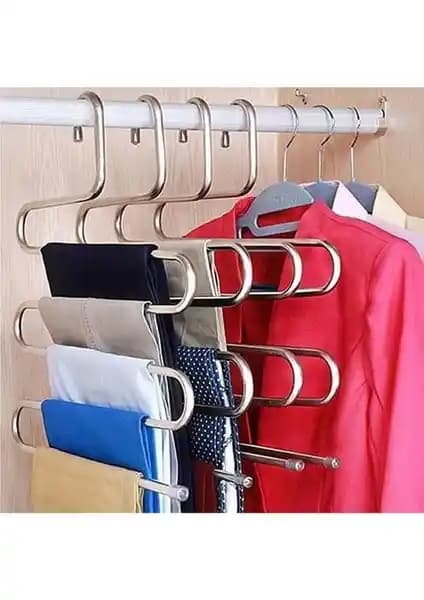 Carat Home Dolap İçinde 5 Katlı Pantolon Eşarp Şal Askısı Akıllı Askı Düzenleyici