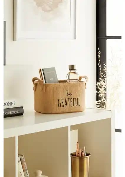 Ocean Home Textile Jüt Dolap İçi Düzenleyici Sepeti 24x17x14 cm: Katlanabilir ve Dayanıklı