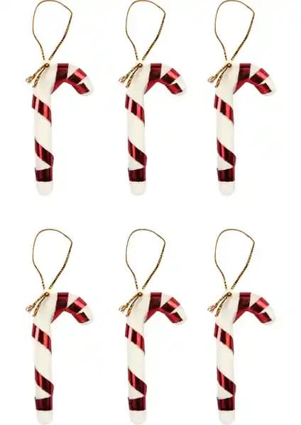 Waldern 6’lı Şeker Süsü Yılbaşı Dekor Seti – 7 cm Boyutunda İçin Klasik Noel Süsleri