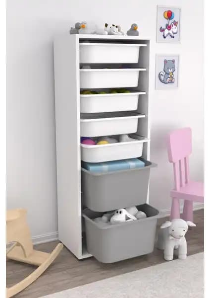 Pratico 2 Büyük 4 Küçük Pembe Beyaz Sepetli ve Pratico Zola 7 Sepetli Dolap Karşılaştırması 2
