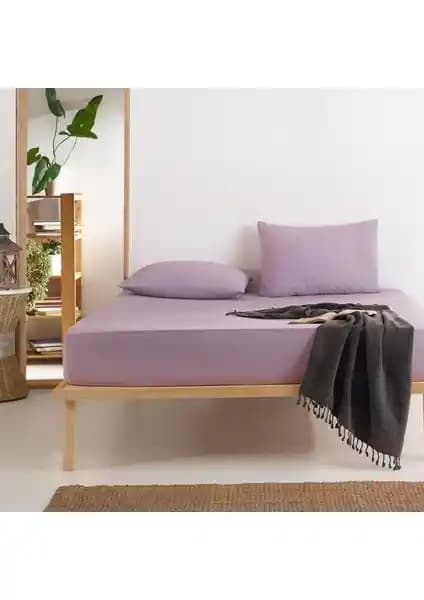 Ezgi Çift Kişilik Lastikli Kumaş Çarşaf ve Lady Moda Seti 160x200 cm Pudra Pembe