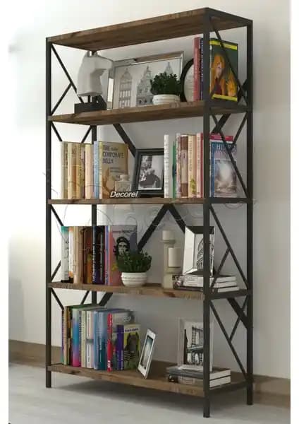 Morpanya Dekoratif 5 Raflı ve Wood House Ilayda Geniş Raflı Kitaplık Karşılaştırması