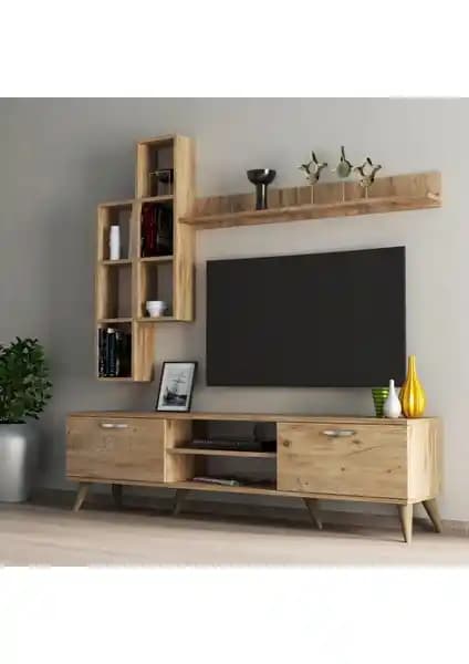 Tanmob Mega 180'li Kitaplıklı ve Kapaklı Raflı TV Ünitesi Karşılaştırması