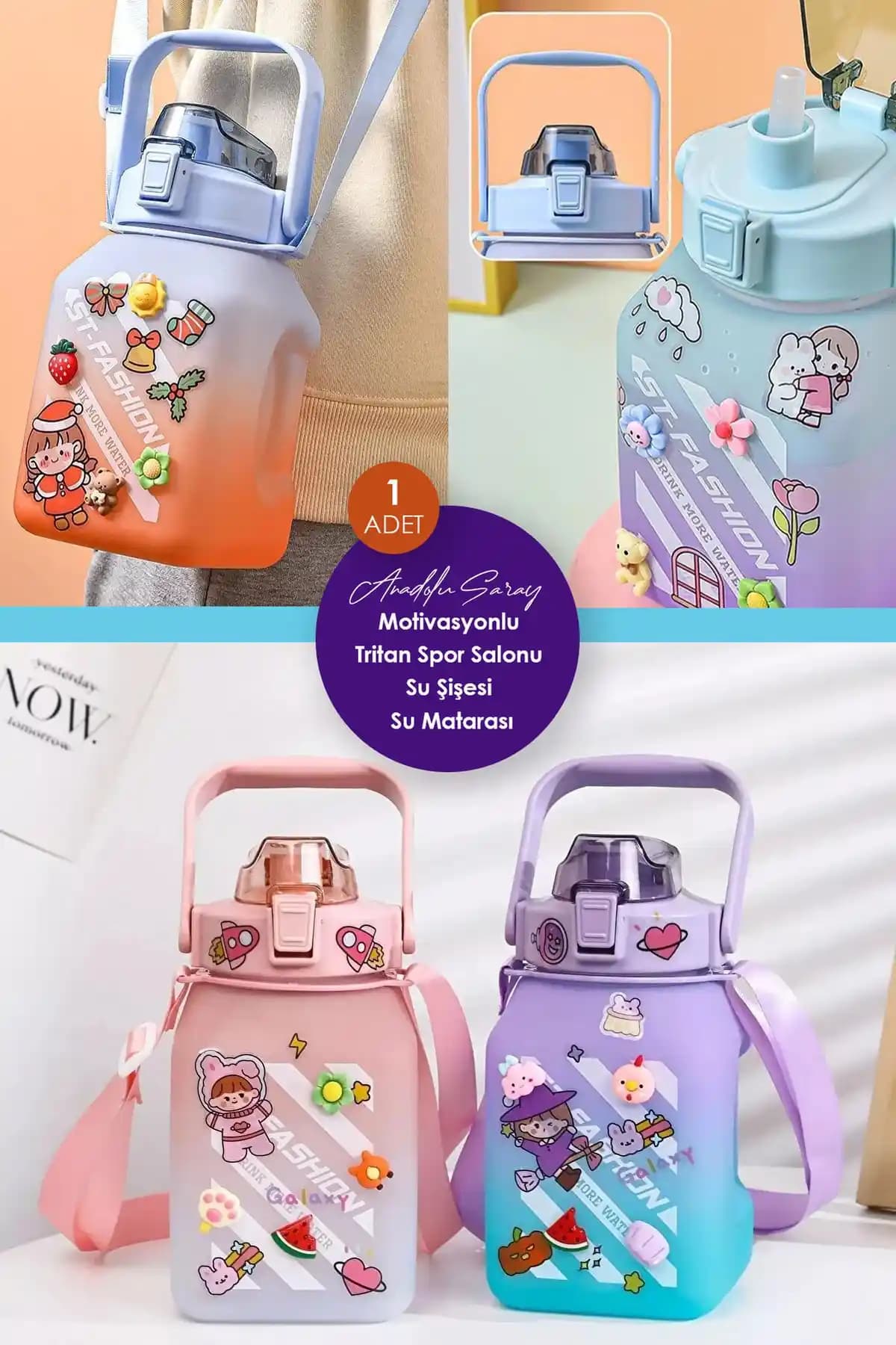 Anadolu Saray Çarşısı Motivasyonel Su Matarası: Sağlıklı ve Şık Günlük Kullanım İçin