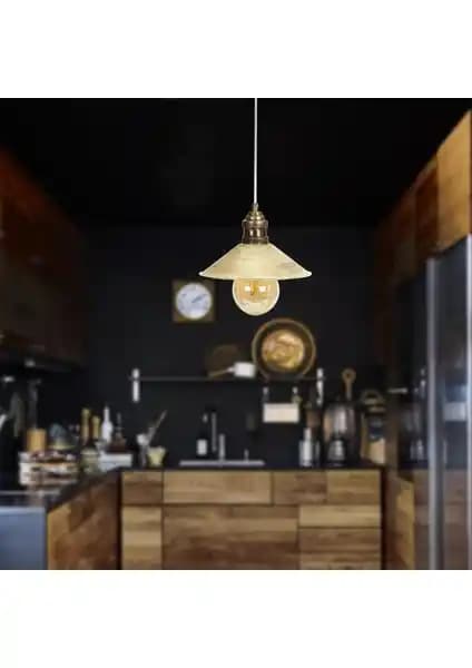 Apliqa Gönen Beyaz Patinalı Modern Retro Sarkıt Avize - Şık ve Dayanıklı Tasarım