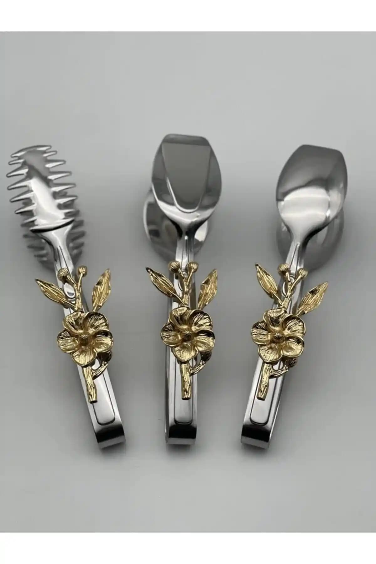 Aslı Hediyelik Japon Güllü Paslanmaz Çelik Servis Takımı Şık ve Dayanıklı Tasarım