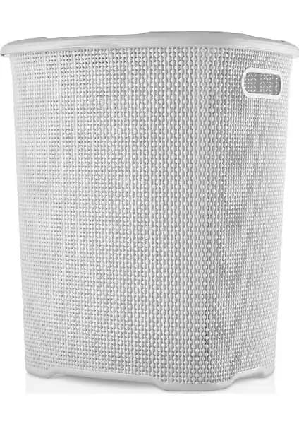 Aslife Damla Desen Beyaz 52 lt Kirli Çamaşır Sepeti Pratik ve Estetik Çözüm