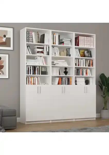 Asra Trend MDF Beyaz Kapaklı Kitaplık: Modern ve Çok Yönlü Depolama Çözümü