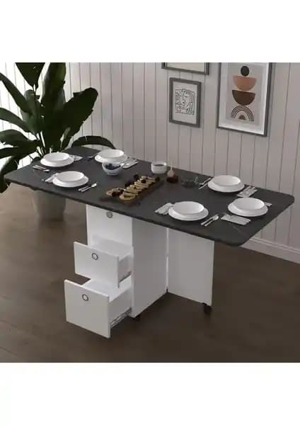 Asra Trend MDF Katlanır Mutfak ve Yemek Masası: Modern ve Çok Yönlü Tasarım Özellikleri