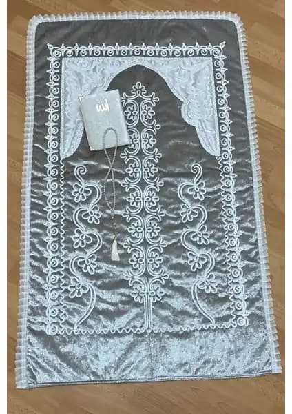 Ayhanhome Gri Kadife Seccade: Şık ve Dayanıklı İbadet Aksesuarı