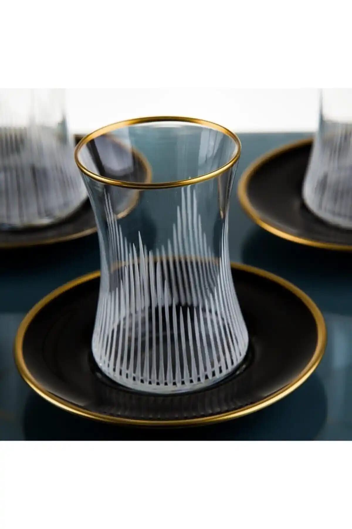 Aymin Kristal Dremglass6 12 Parça Çay Takımı Şık ve Dayanıklı Cam Tasarımıyla