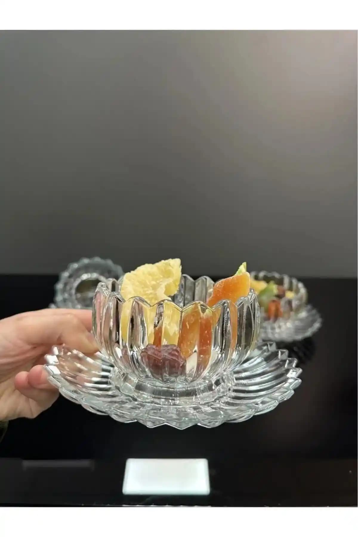 Behiła 6 Kişilik Kristal Çerezlik ve Reçellik Seti Şık ve İşlevsel Tasarım