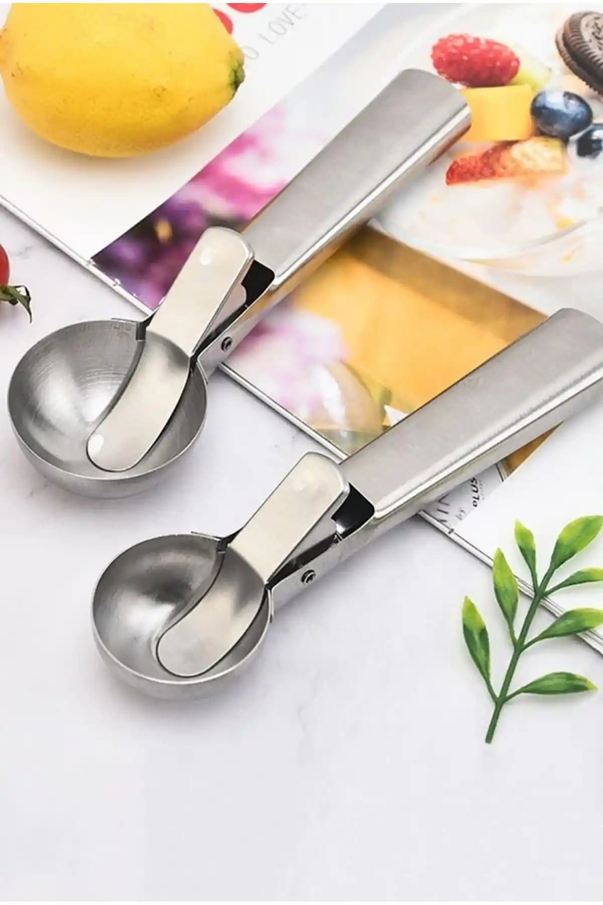 BRE HOME Paslanmaz Çelik Dondurma ve Meyve Toplama Kaşığı Çok Amaçlı Mutfak Gereci