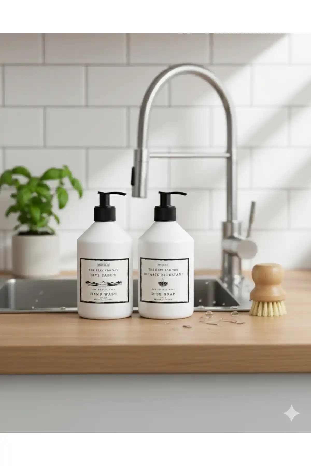 BÜYÜLÜ HOME Beyaz Plastik Sıvı Sabunluk ve Bulaşık Deterjanlık Seti Ürün Özellikleri ve Kullanım Alanları
