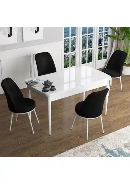 Canisa Concept Han Serisi 70X114 Modern Açılır Mutfak Masası ve Sandalyeleri Seti