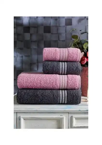 Casnack Veronica 4'lü Banyo Havlu Seti: Şıklık ve Konforu Bir Arada Sunar