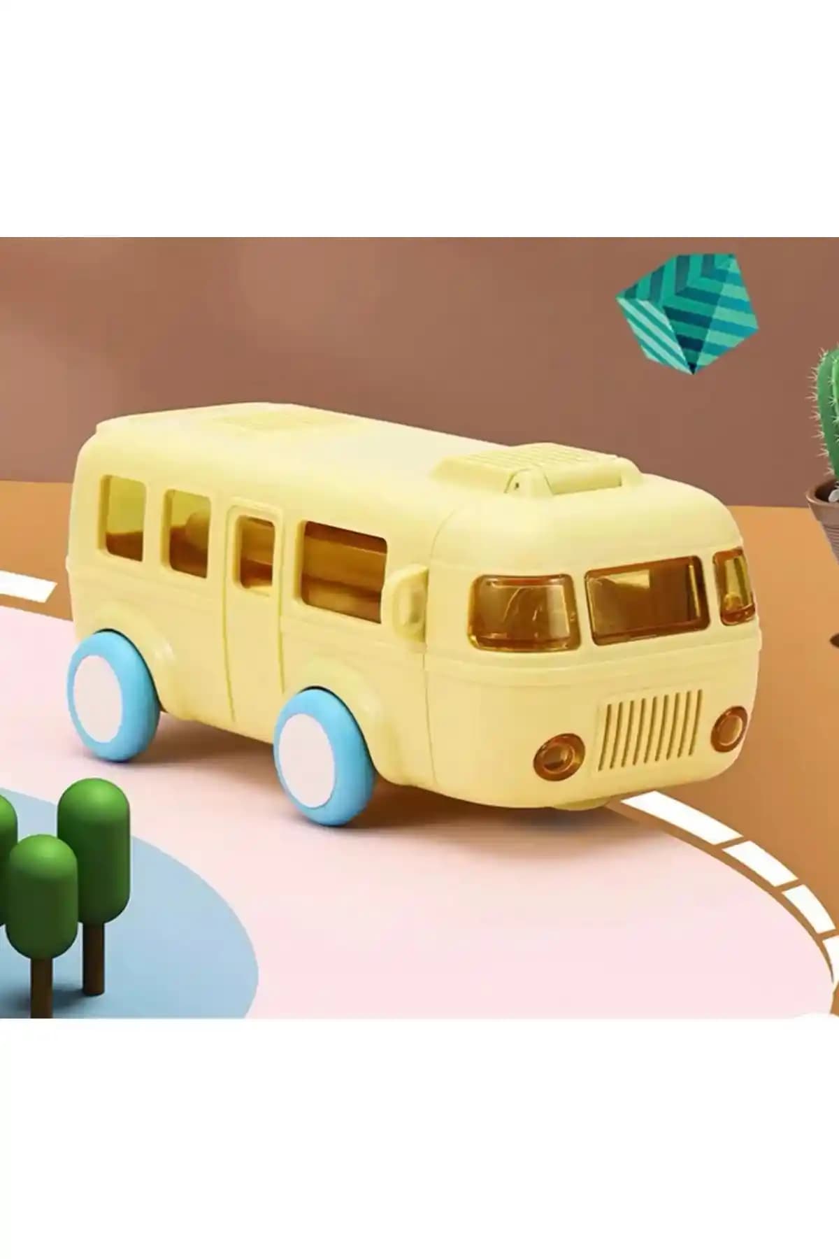 Çocuklar İçin Eğlenceli ve Pratik Araba Otobüs Şekilli Su Bardağı 500 ml kapasiteyle