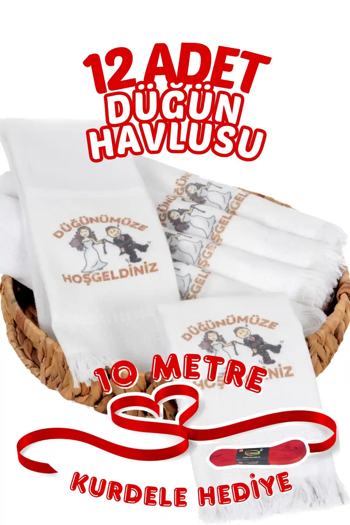 Comfort Home 12'li Saçaklı Düğün Havlusu Seti Ekonomik ve Şık Çözüm