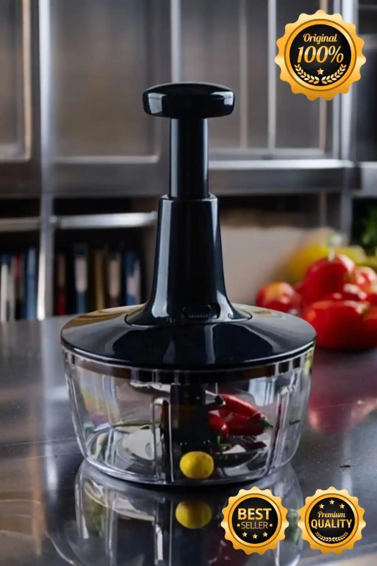 Comprox El Rondosu Siyah Pratik Doğrayıcı Mutfakta Kolay ve Güvenli Kullanım İçin