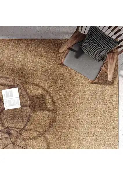 Cool Halı Milano 666 Kahve Hasır Dokulu Halı Modern ve Dayanıklı Tasarım Özellikleri