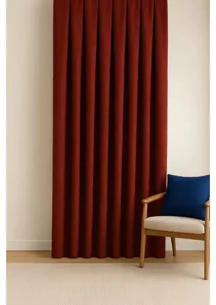 Cortibo Barcelona Kadife Dokulu Fon Perde Bordo Pilesiz Estetik ve Kullanışlı Tasarım