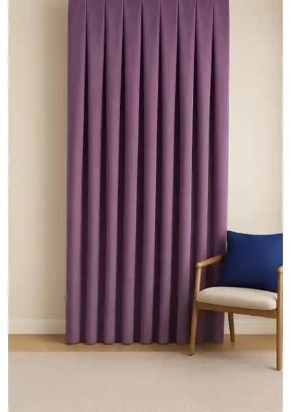 Cortibo Barcelona Kadife Dokulu Fon Perde Lila Modern ve Şık Tasarım Özellikleri