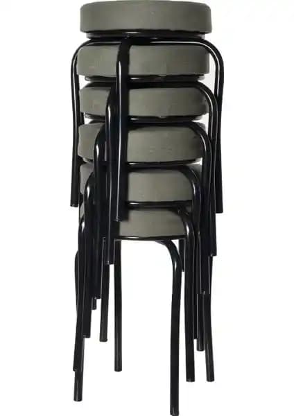 Ekip Metal Siyah Ayaklı Yeşil Tabure: Dayanıklı ve Modern Endüstriyel Tasarım