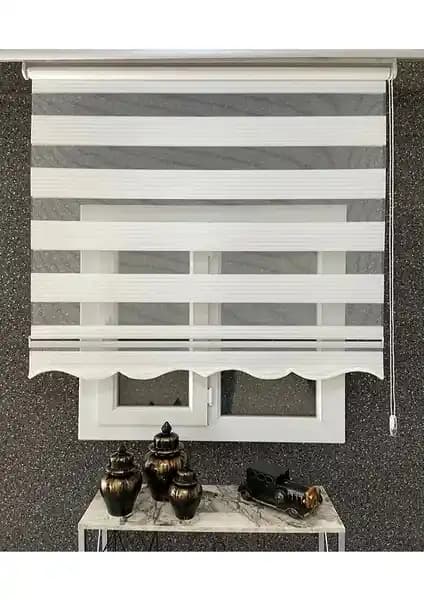 Ekru Geniş Pliseli Zebra Stor Perde: Modern ve Dayanıklı Tasarım Çözümü